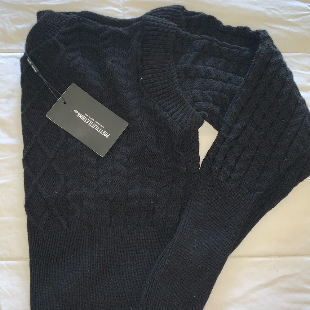 Pretty Little Things Black crop sweater